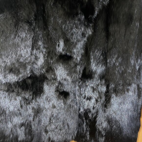 Vintage Womens Jacket Black Size Medium Black Rabbit Fur Casual Hong Kong - Picture 8 of 14